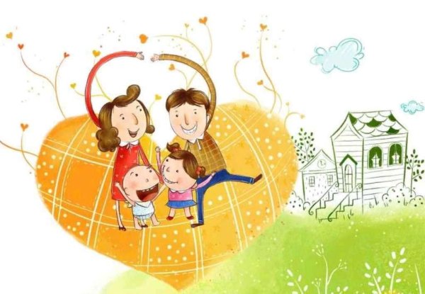 Счастливая семья иллюстрации