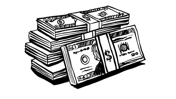 Мешок с деньгами карандашом