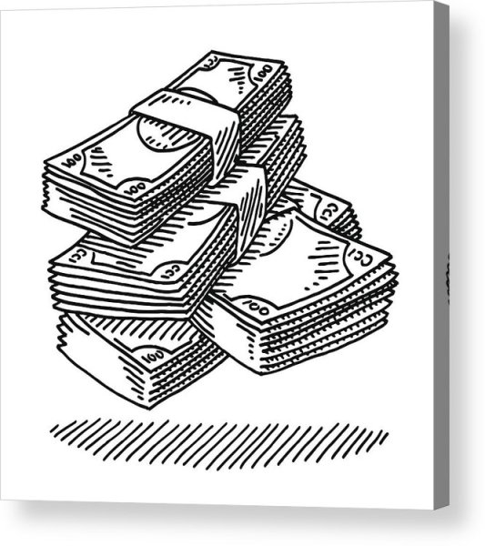 Рисунки для срисовки деньги