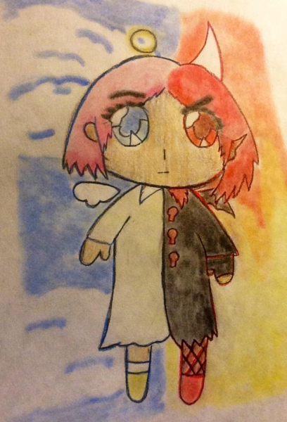 Чиби карандашом ангел