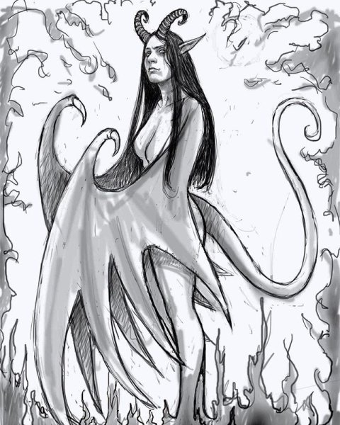 Рисунки для срисовки сатана