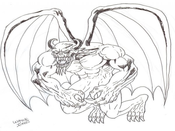 Раскраска демон