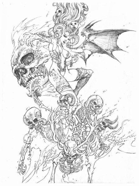 Демон тату эскиз