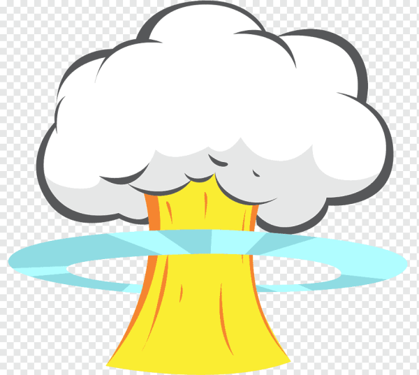 Атомный взрыв на прозрачном фоне