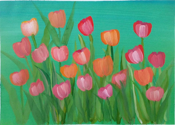 Тюльпаны акварелью мастер класс