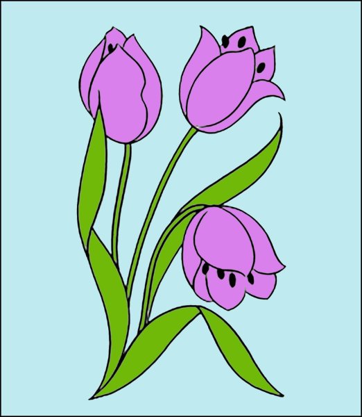 Тюльпаны цветные для детей