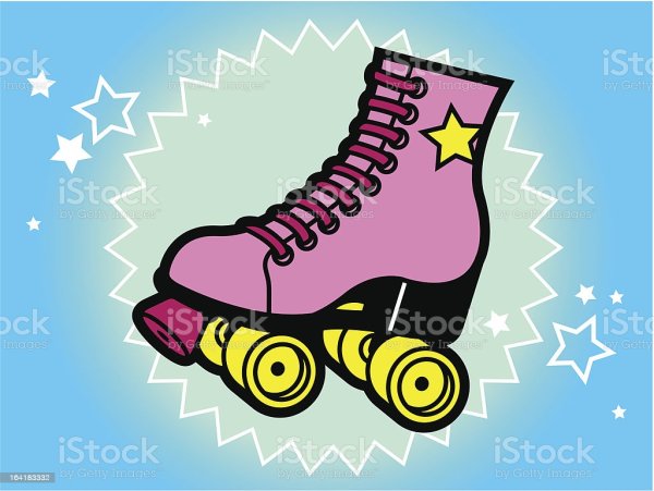 На роликовых коньках. Карикатура