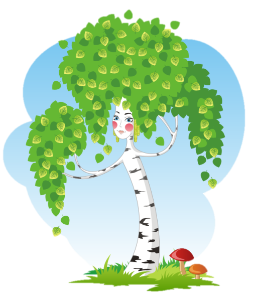 Рисование осенняя береза