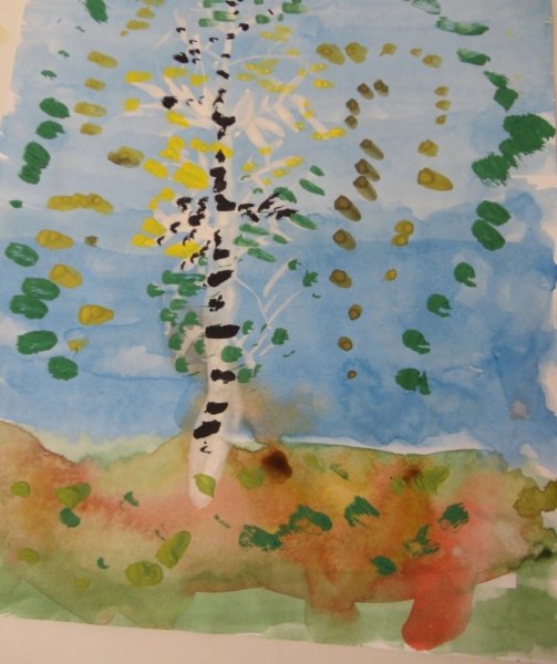 Правополушарное рисование Березовая роща