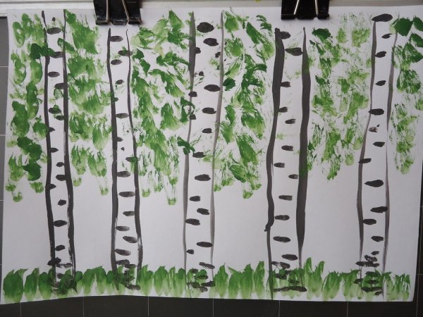 Рисование березы