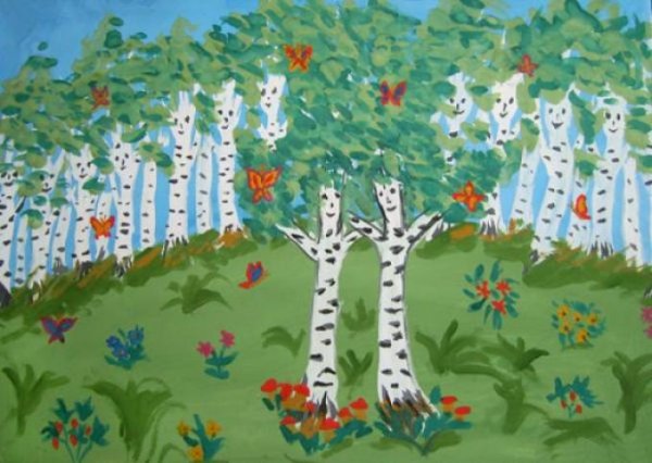 Рисование русской Березки