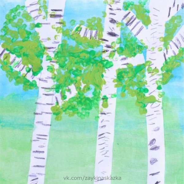 Береза раскраска