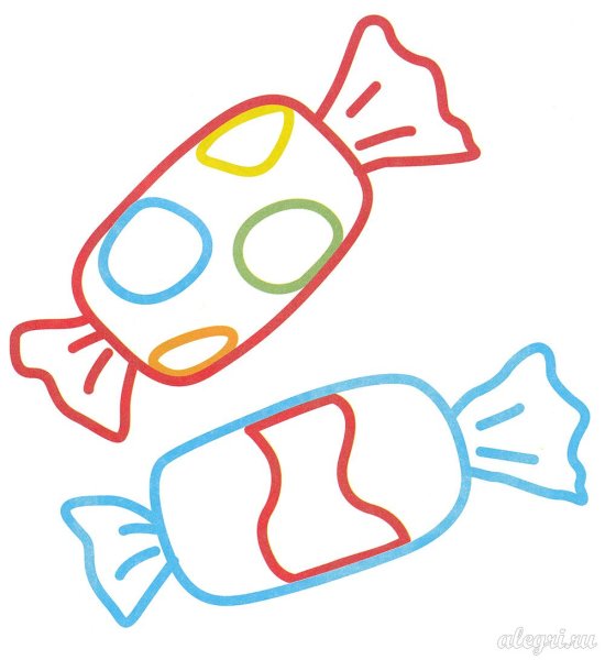 Конфеты трафарет для рисования