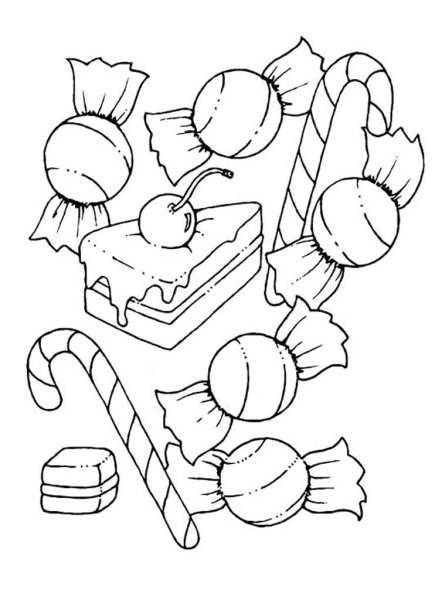 Конфета раскраска для детей