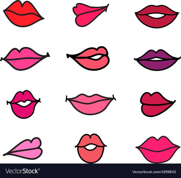 Рисование мультяшных губ