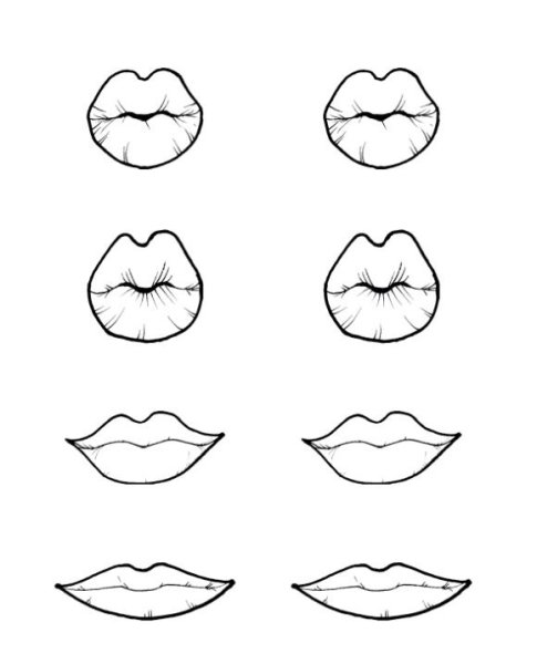 Макет губ для рисования