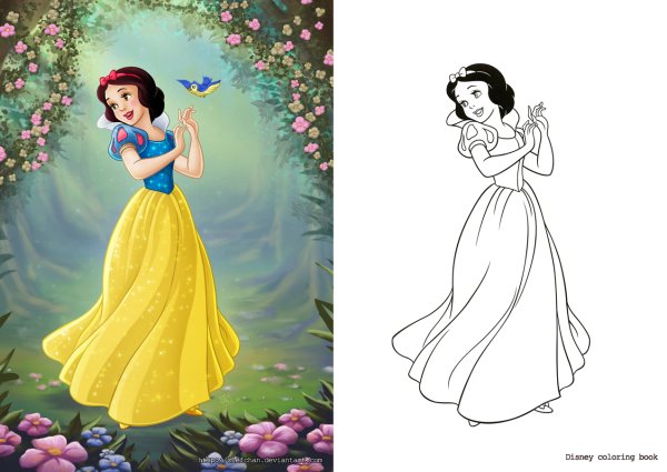 Раскраски принцессы Диснея Белоснежка