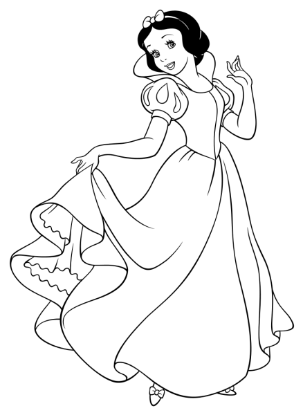 Раскраски принцессы Диснея Белоснежка