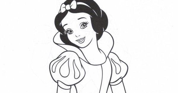 Раскраска Белоснежка и семь гномов