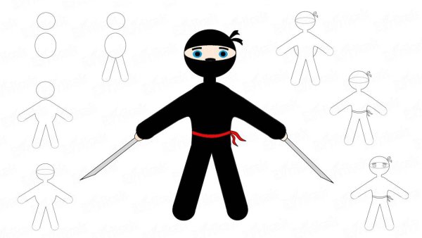 Нарисовать ниндзя