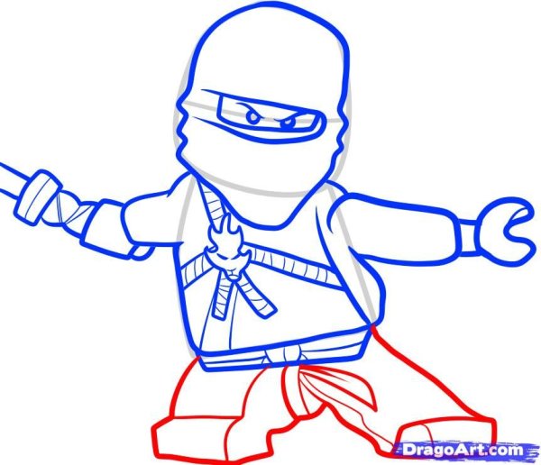 Раскраска лего Ниндзяго Кай