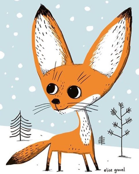 Лисёнок рисует