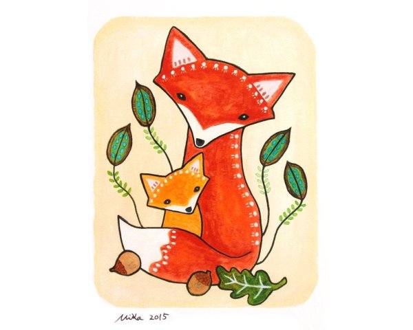 Лисенок рисунок