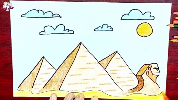 Рисование египетских пирамид с детьми