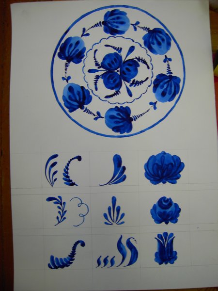 Гжель элементы