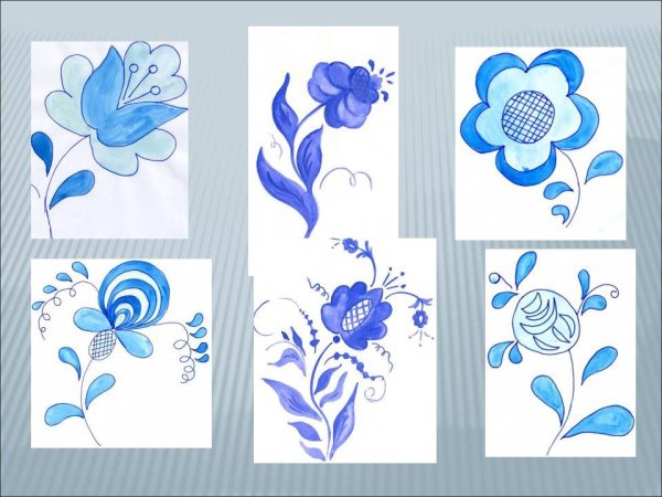 Роспись Гжель поэтапность