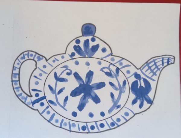 Посуда для рисования Гжели