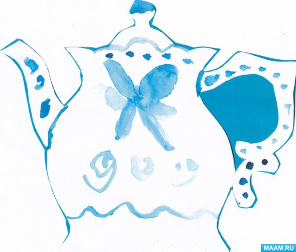 Гжельская роспись детские работы