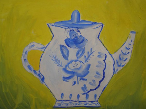 Гжельский чайник в подготовительной группе
