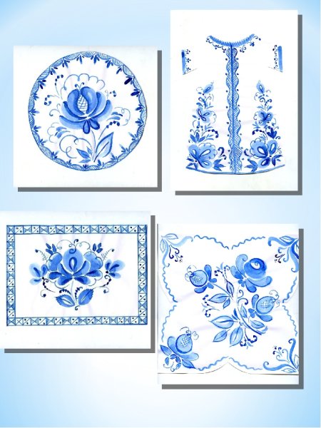 Роспись в технике Гжель