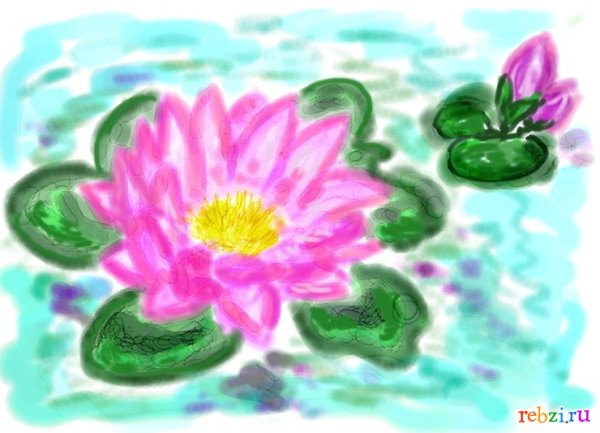 Лотос детский рисунок