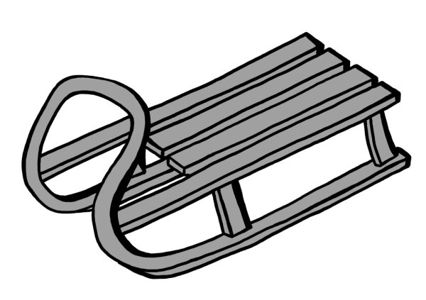 Санки черно белые