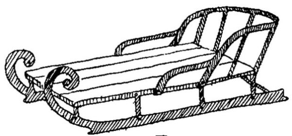 Санки рисунок карандашом