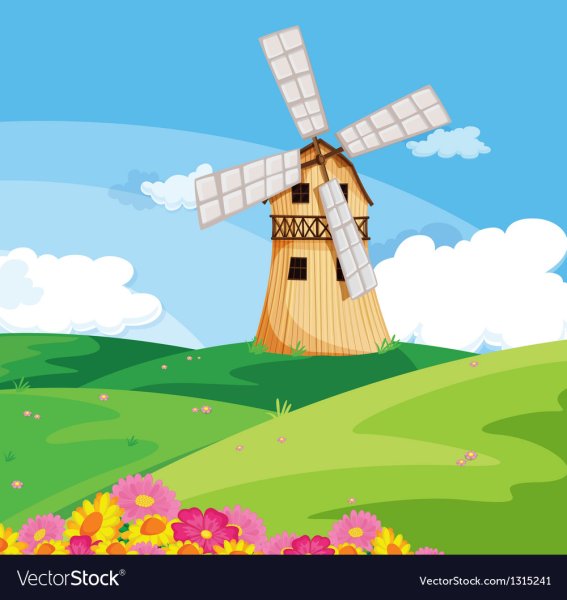 Мельница рисование в детском саду