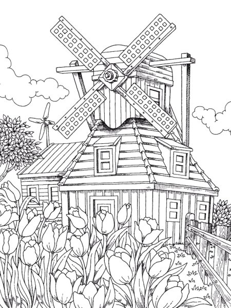 Деревенский домик раскраска