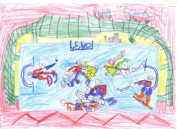 Детские рисунки на тему хоккей