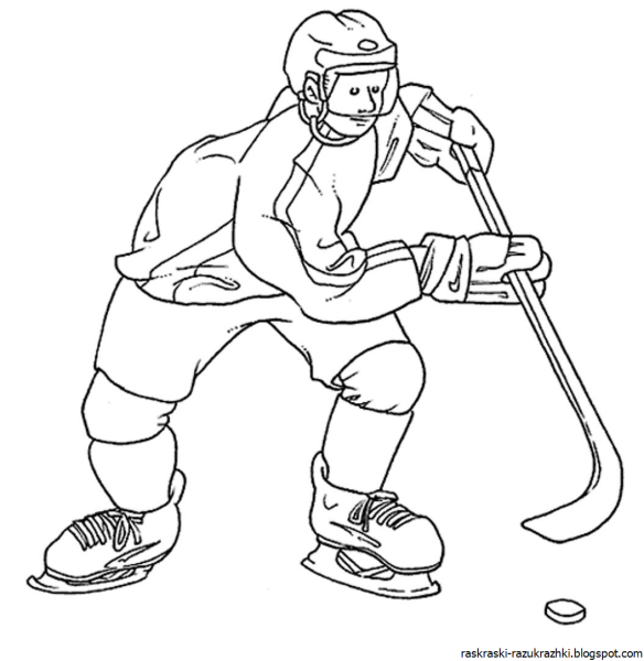 Хоккеист с клюшкой