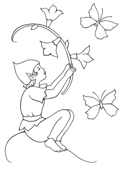 Эльф раскраска для детей