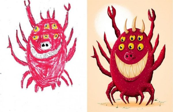 Детскийисунок монстра