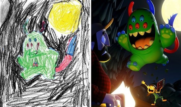 Монстр детский рисунок