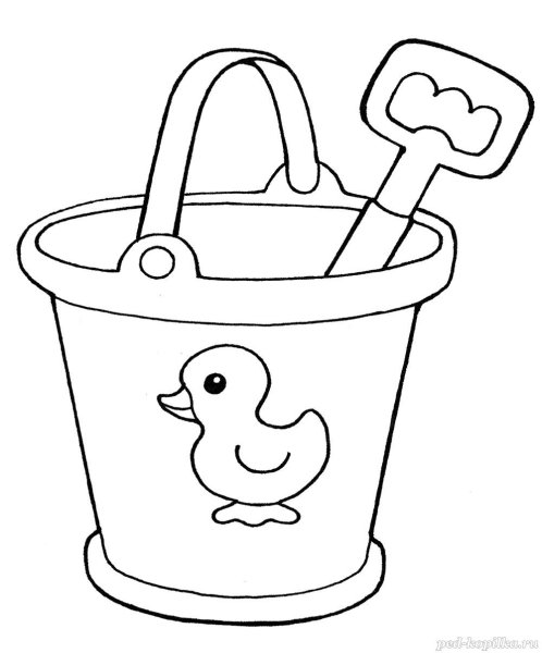 Мультяшный ведро с песком