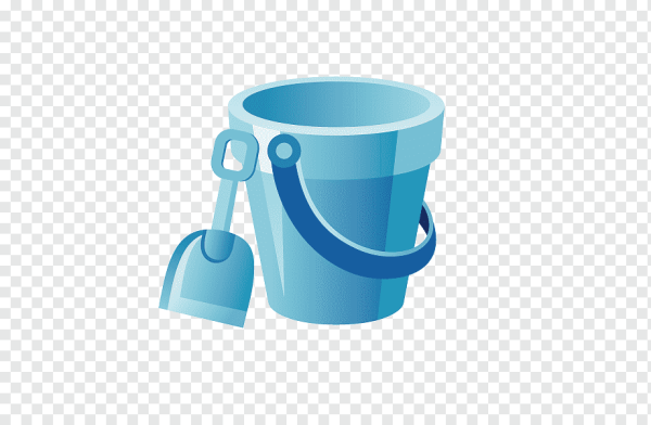 Ведро и совочек на прозрачном фоне
