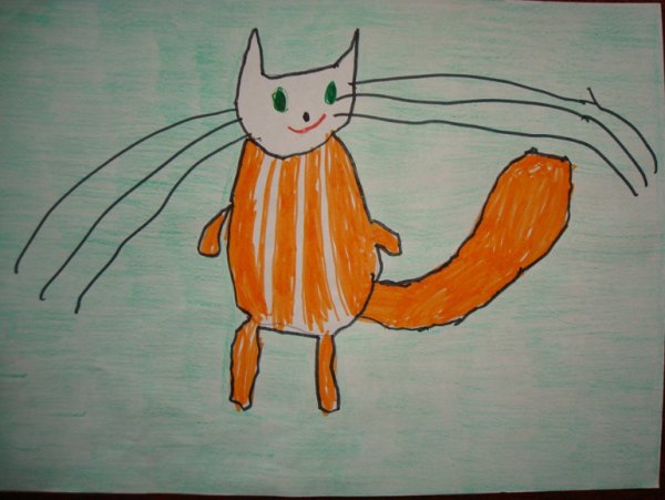 Рисуем кошку с детьми