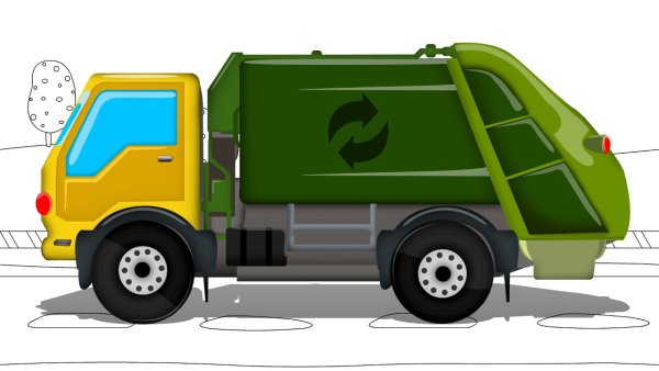 Мусоровоз без фона