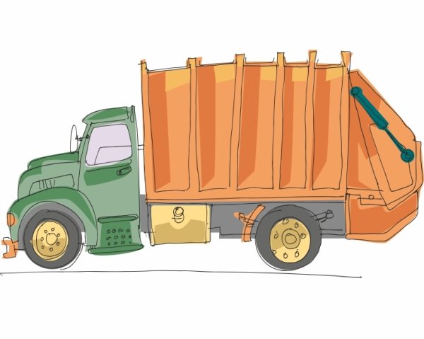 Мусоровоз мультяшный