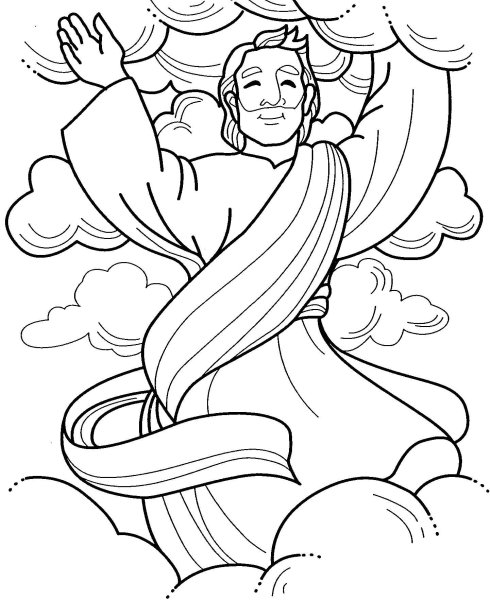 Раскраска Мария Иосиф и Иисус